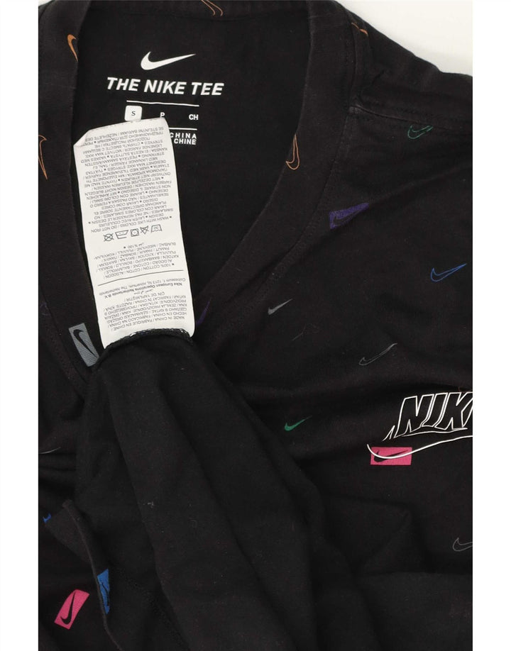 Męski T-shirt z grafiką Nike, mały, czarny, bawełniany
