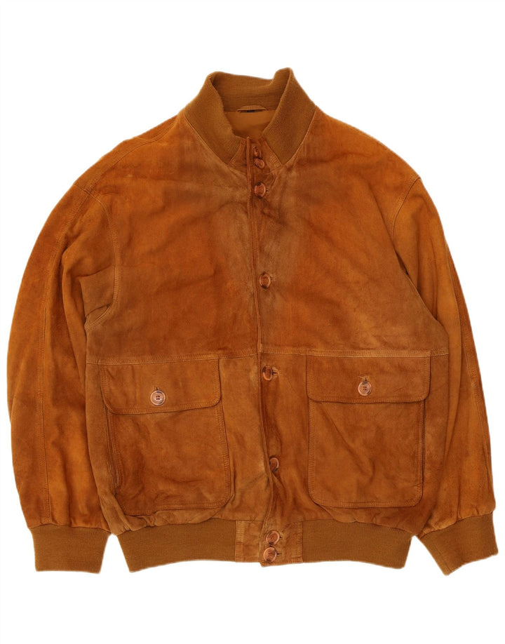 Vintage męska zamszowa kurtka bomber IT 54 2XL beżowa
