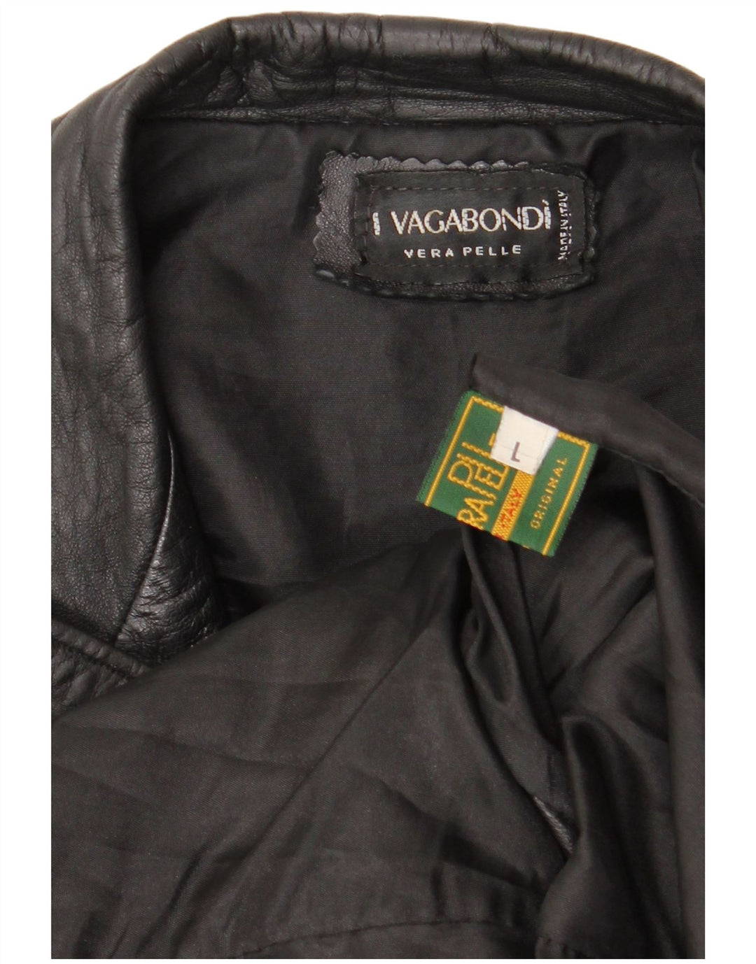 Damska kurtka skórzana Vagabond UK 16, duża czarna skóra