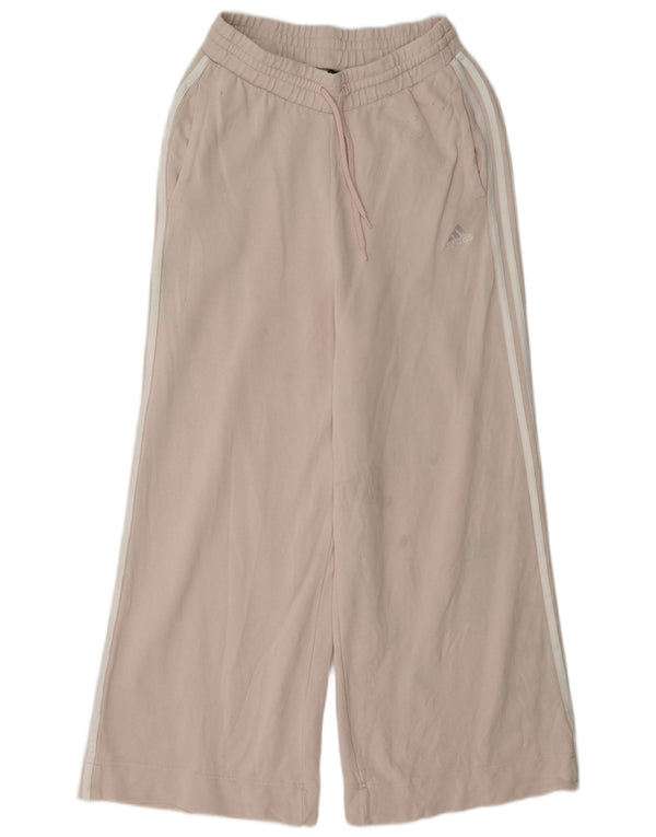 Damskie spodnie dresowe Adidas z szerokimi nogawkami, UK 8/10, małe, różowe, bawełniane