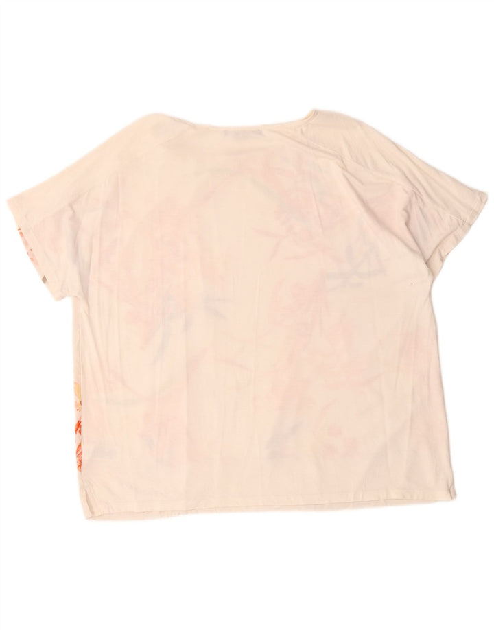 Marks & Spencer Damska bluzka Top UK 18 XL Złamana biel w kwiaty Poliester