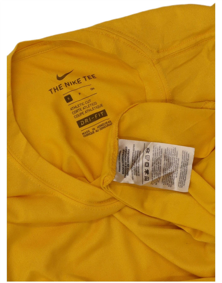 Męski T-shirt Nike Dri Fit, mały, żółty poliester
