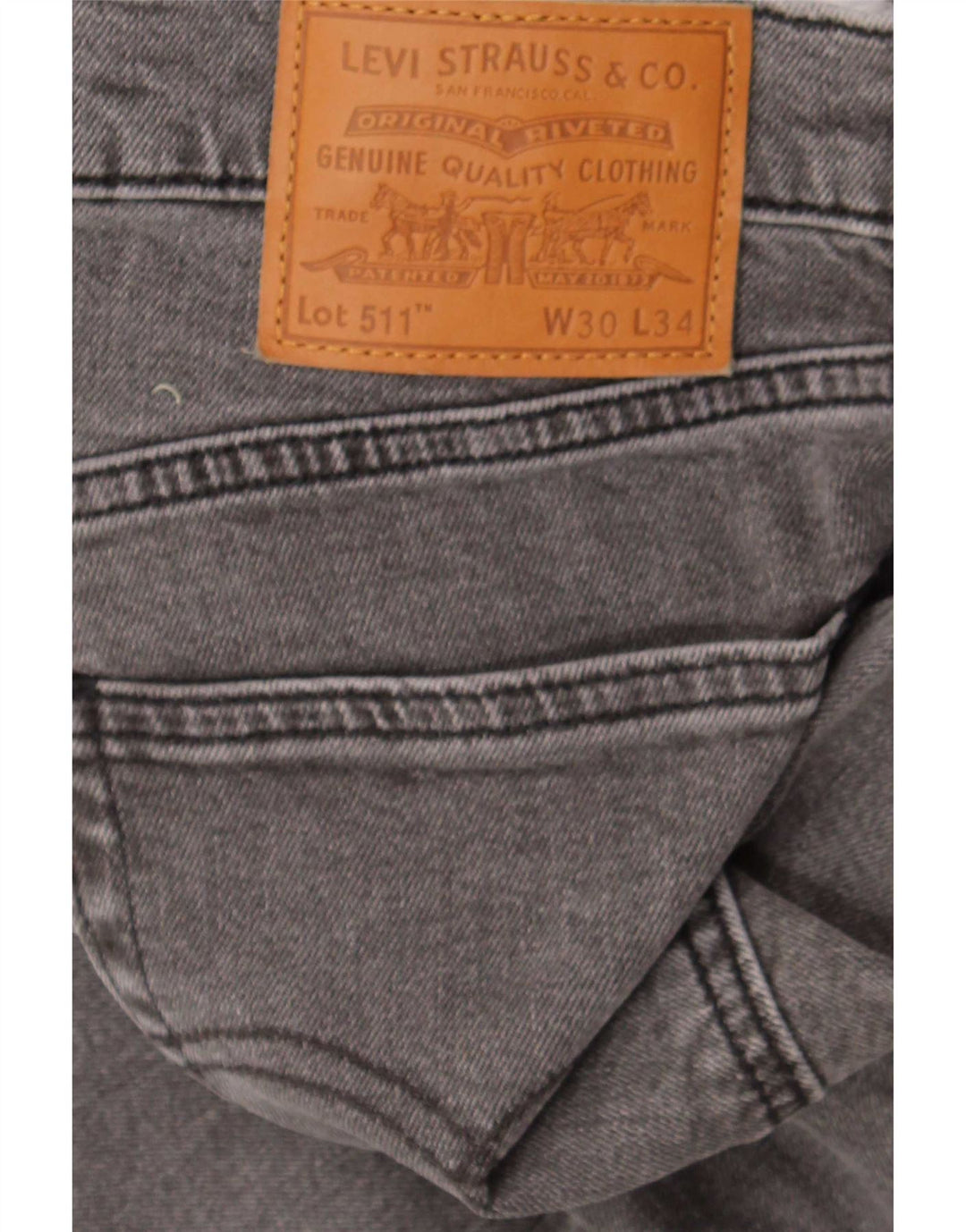 Męskie jeansy Levi's 511 Slim W30 L30 Szara bawełna