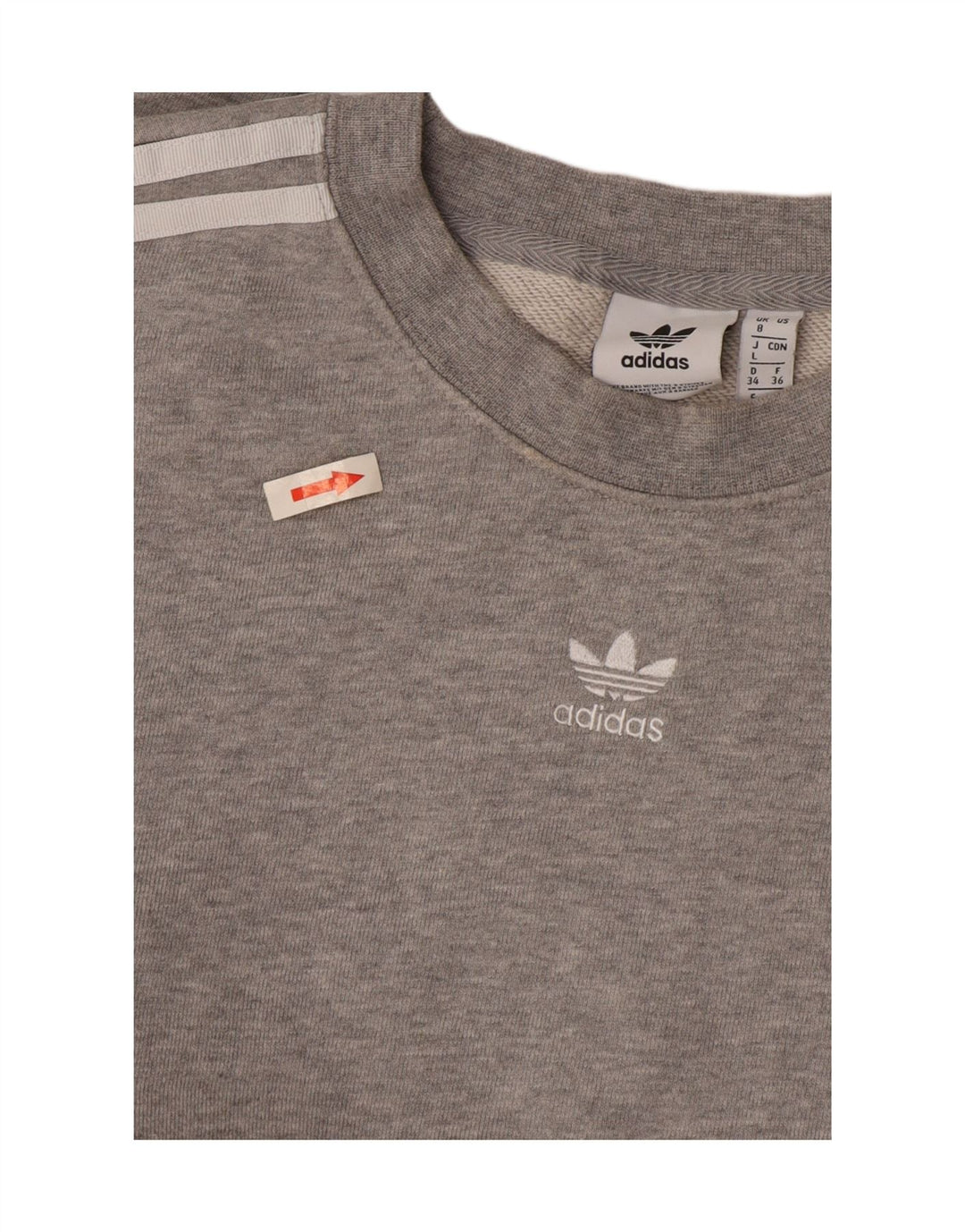 Damska bluza Adidas Crop Oversized Sweter UK 8 Small Grey Cotton