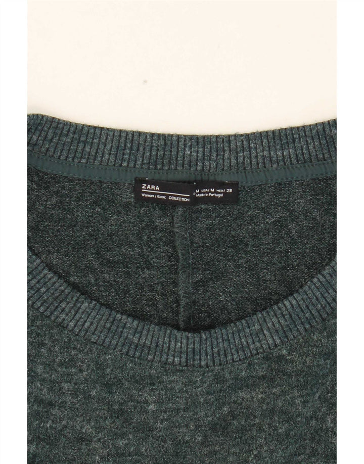Sweter damski Zara z okrągłym dekoltem UK 14, średni zielony
