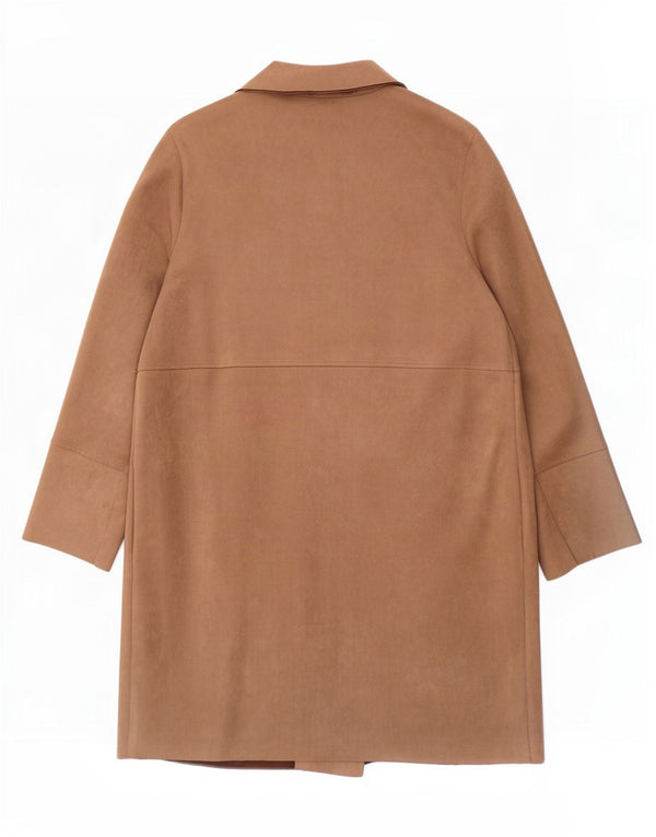 Otwarty płaszcz damski Zara UK 18 XL, brązowy poliester