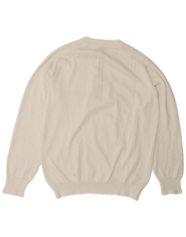 Męski sweter zapinany na guziki w stylu VINTAGE, średnio biały