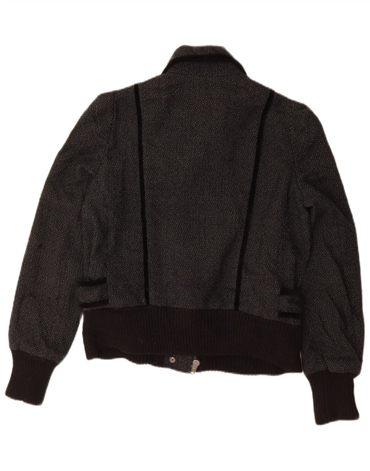 Damska kurtka bomber o luźnym kroju French Connection UK 10, mała, szara, geometryczna