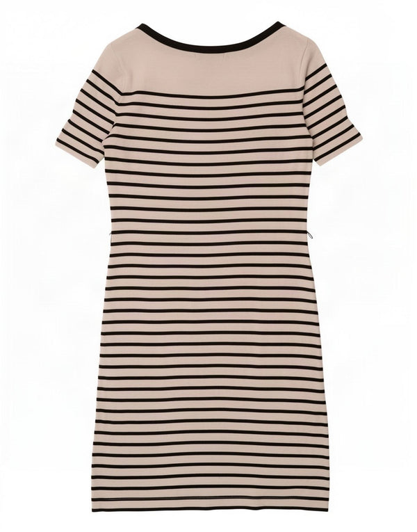 Ralph Lauren Womens Short Sleeves Basic Dress UK 10 Small White Striped