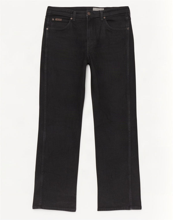 Wrangler Męskie Utah Straight Jeans W36 L34 Czarna bawełna