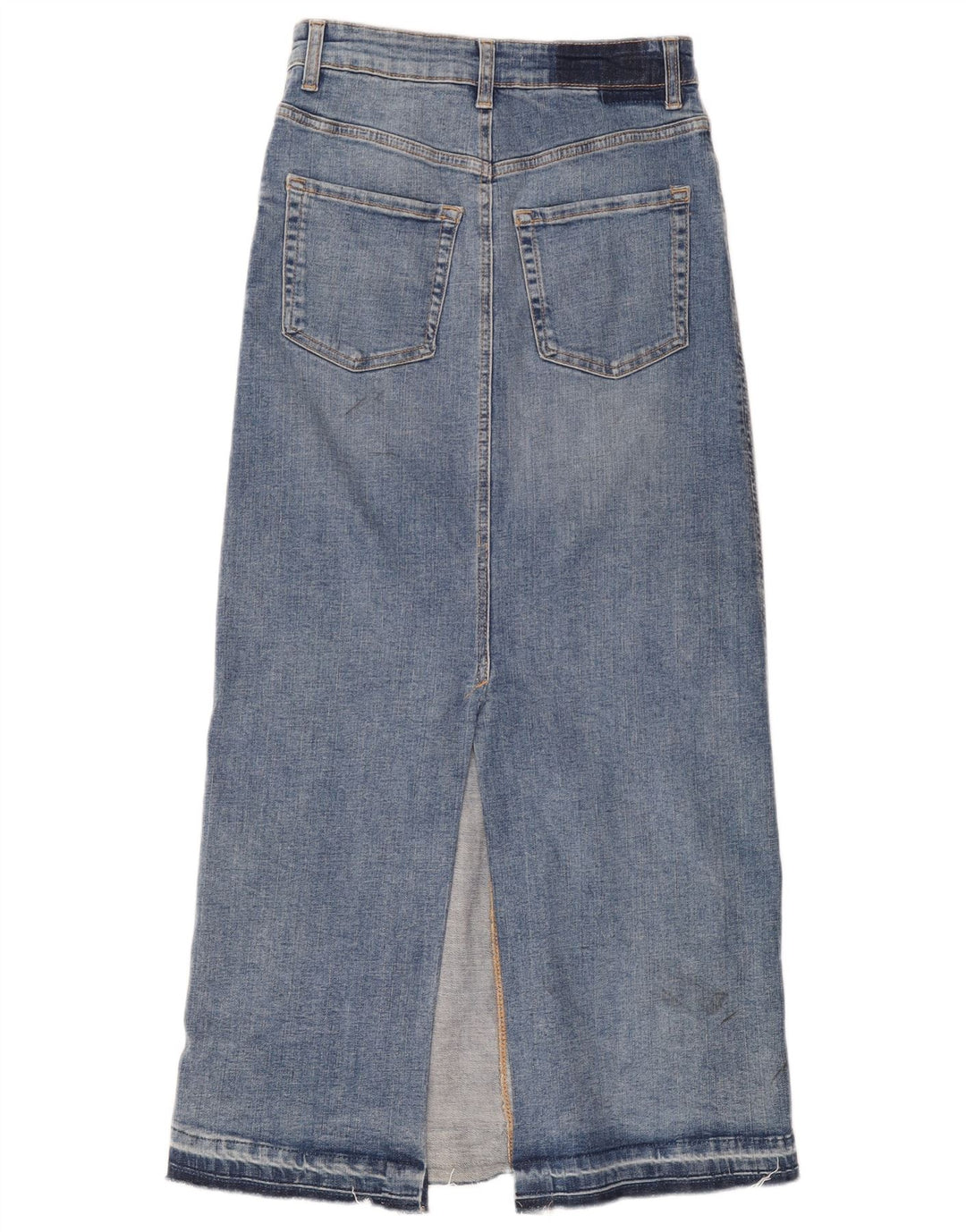 Damska spódnica midi jeansowa Zara, mała W26, niebieska bawełna