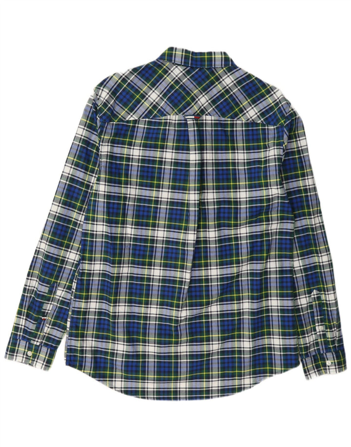 Męska koszula flanelowa Tommy Hilfiger w dużą niebieską kratkę, bawełniana
