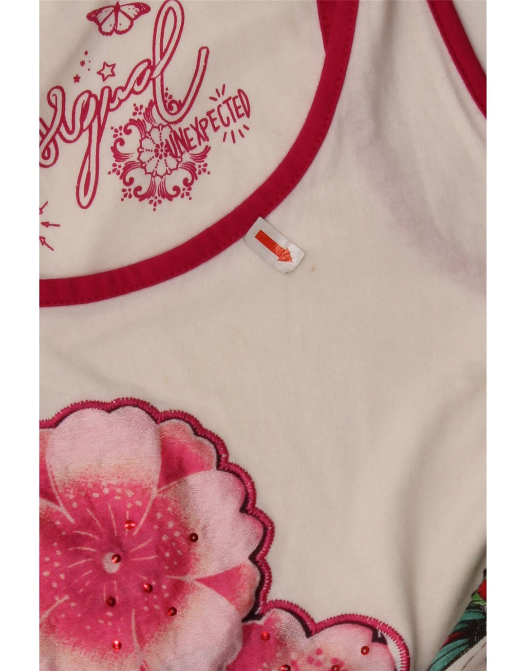 DESIGUAL Dziewczęca graficzna sukienka-tunika bez rękawów 11-12 lat w białe kwiaty