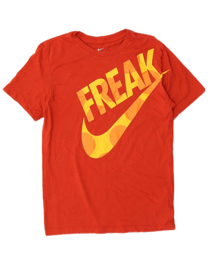 Męski T-shirt Nike Dri Fit z grafiką, mały, pomarańczowy, bawełniany