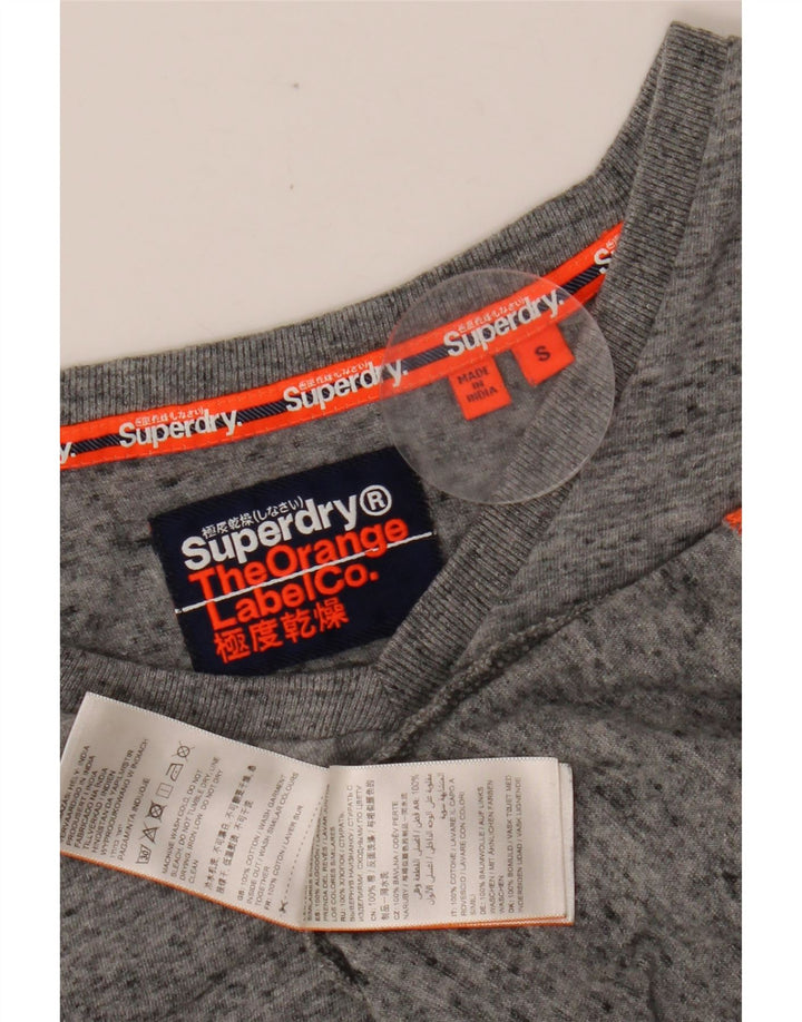 T-shirt męski SUPERDRY, mały, szary, z bawełny w plamki