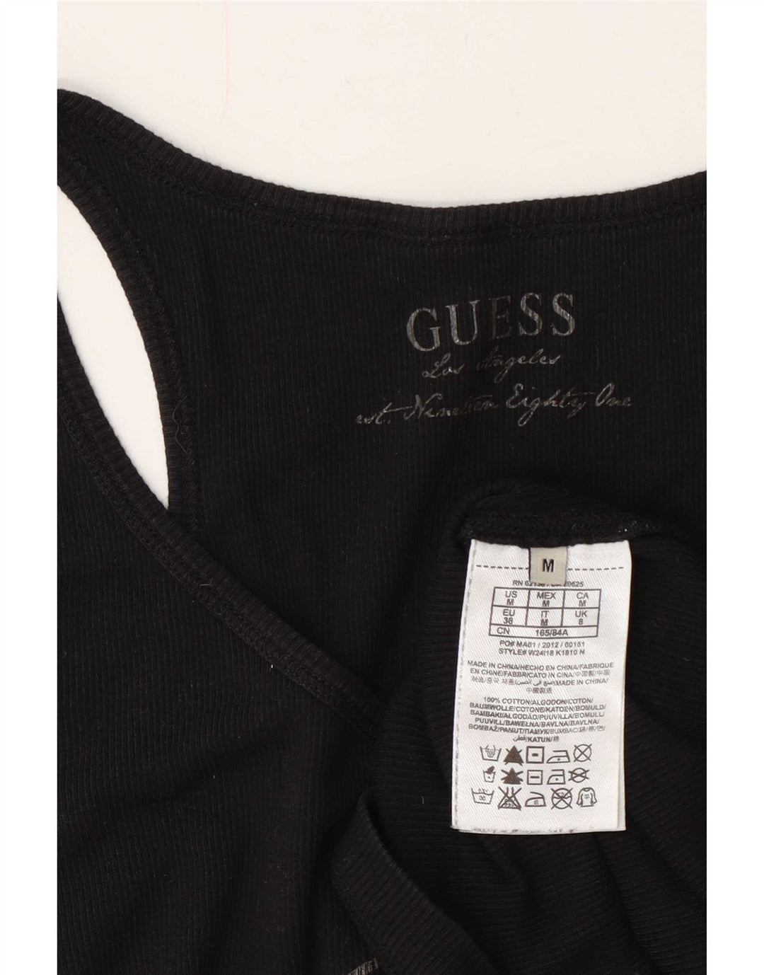 Damska kamizelka Guess z grafiką, UK 8, mała, czarna, bawełniana