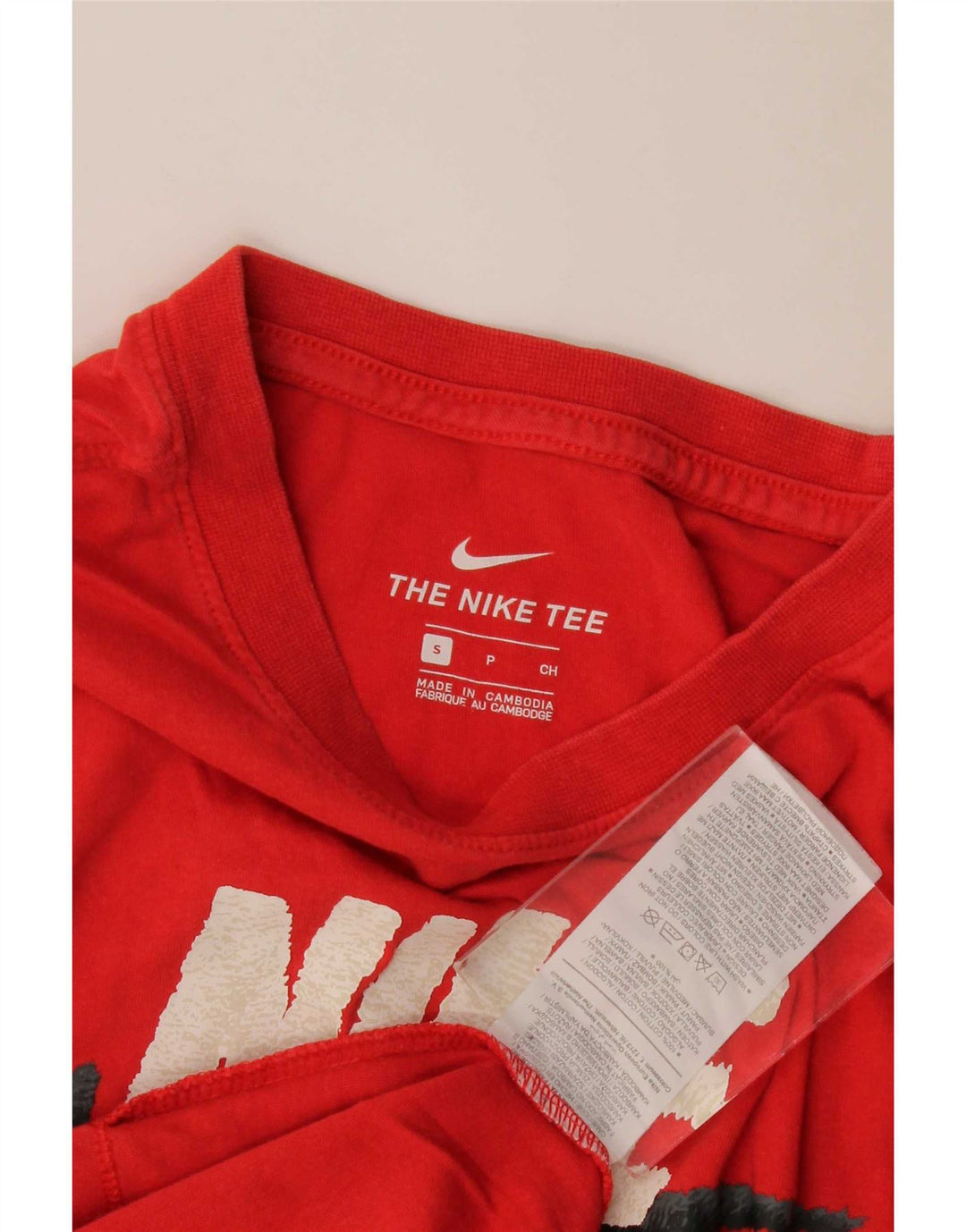 Męski T-shirt z grafiką Nike, mały, czerwony, bawełniany
