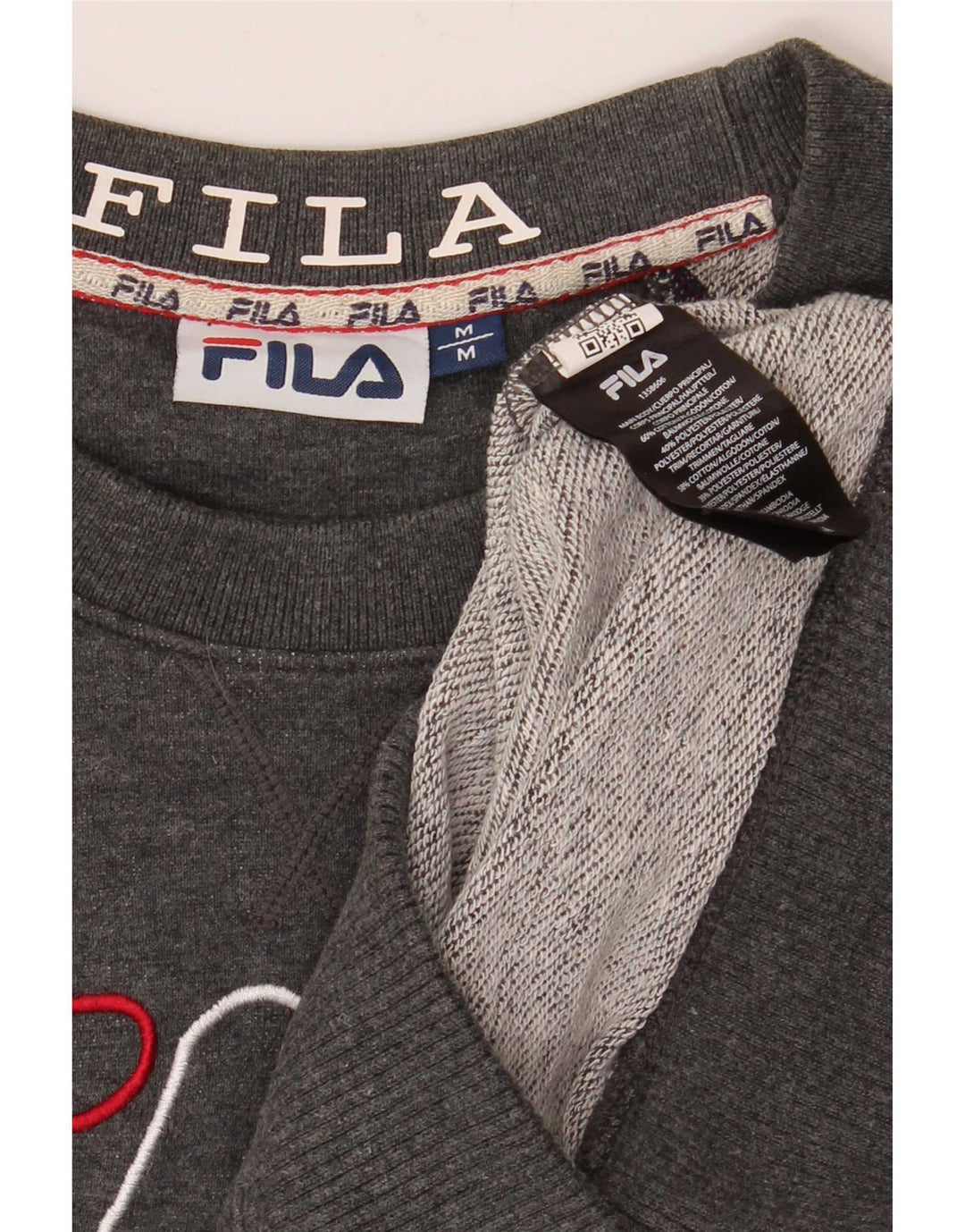Męska bluza z grafiką Fila, średnioszara, bawełniana w plamki