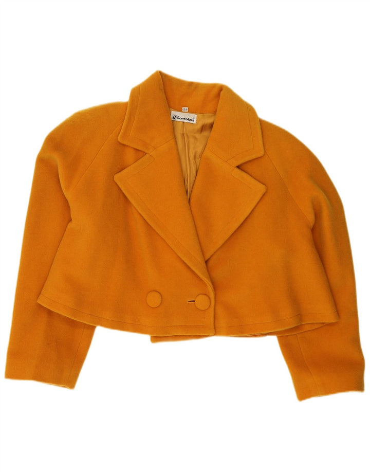 Vintage damska, oversize'owa marynarka typu Crop IT 42, średnia żółta