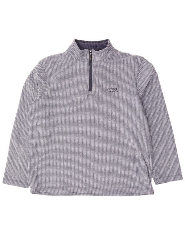 Męski sweter polarowy Weird Fish z zamkiem błyskawicznym, 2XL, poliester w niebieską kratkę