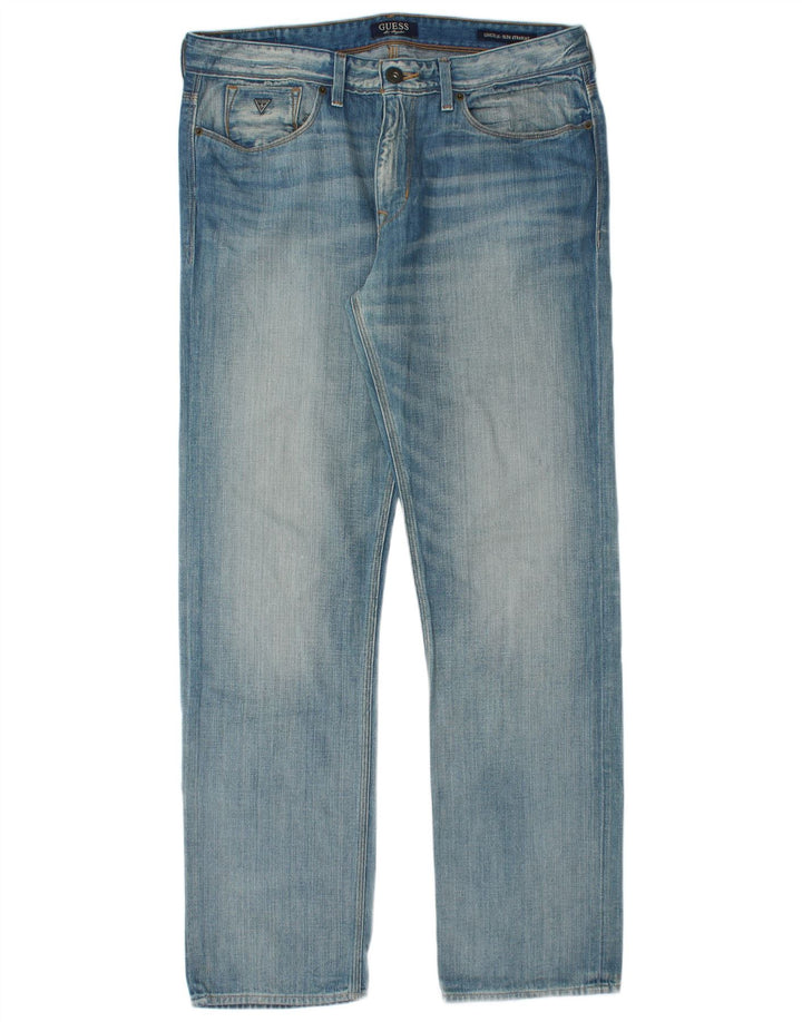 Jeansy Guess Męskie Proste W36 L34 Niebieskie Bawełniane