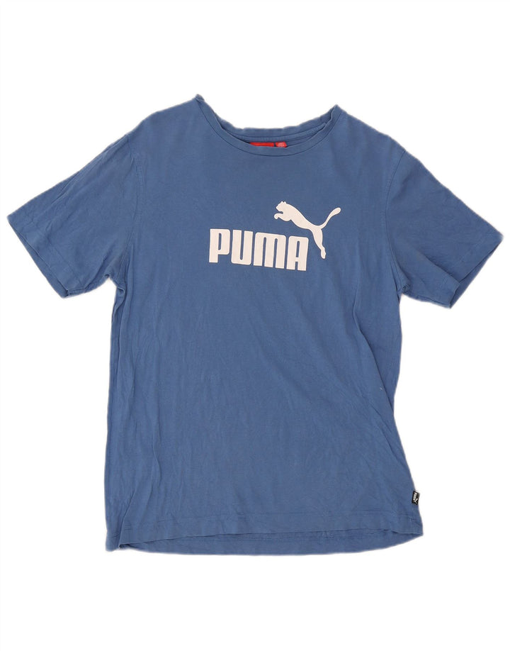 Męski T-shirt z grafiką Puma, średni niebieski
