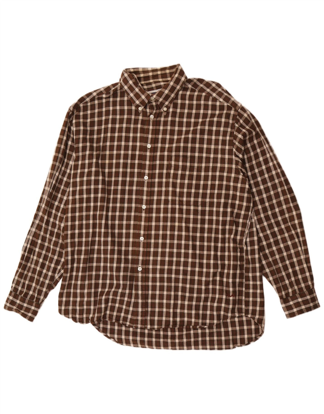 Męska koszula flanelowa Fila XL w brązową kratę, bawełniana