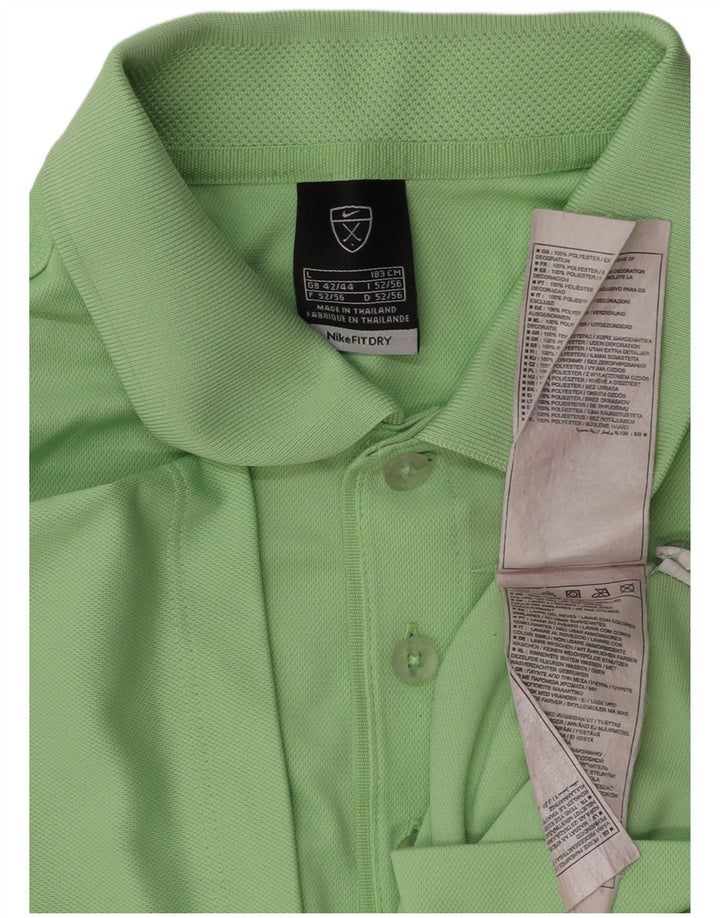 Męska koszulka polo Nike UK 42/44, duża, zielona, poliestrowa