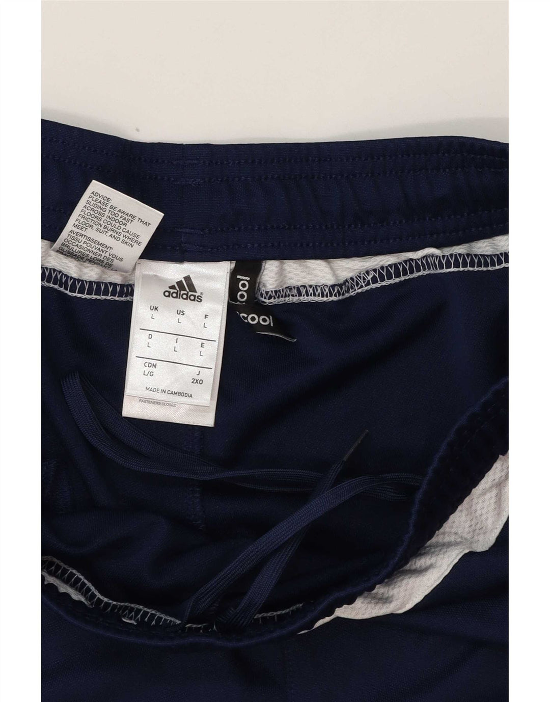 Męskie spodnie dresowe Adidas Climacool, duże, granatowe, z blokami kolorów
