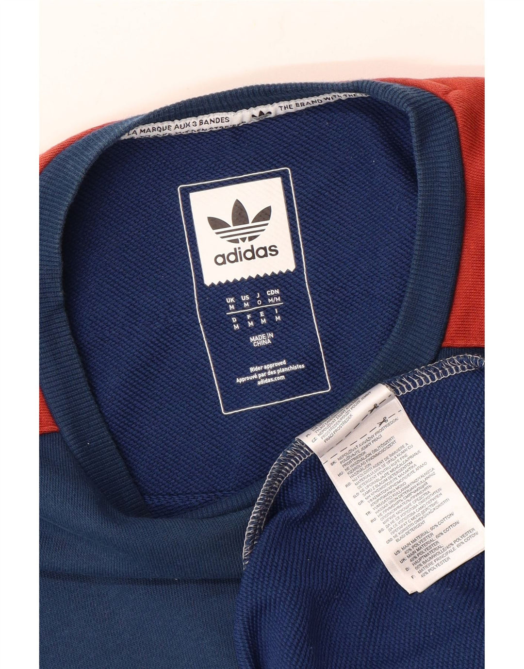 Bluza męska Adidas, średnia, granatowa, bawełniana z blokami kolorów
