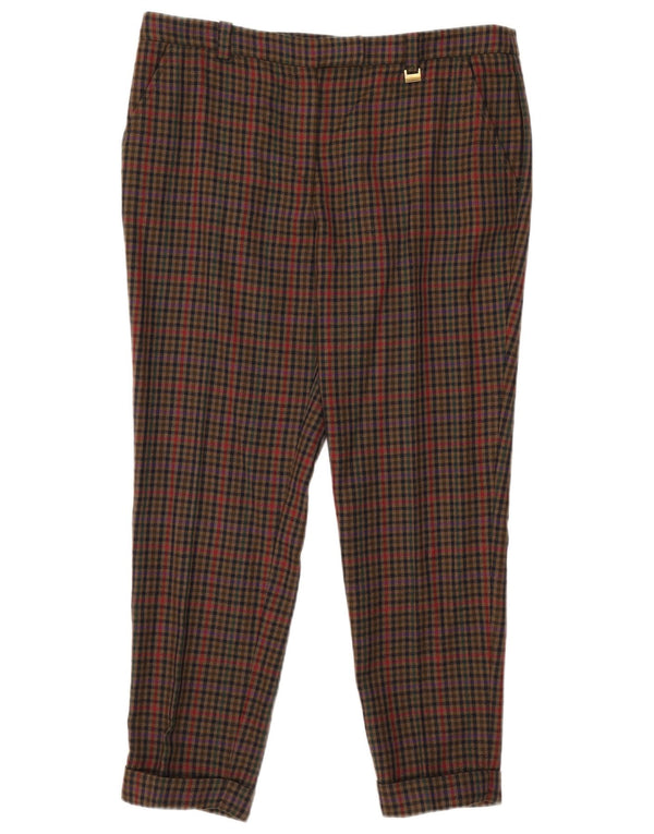 Luisa Spagnoli Damskie krótkie spodnie IT 48 XL W36 L27 Khaki Gingham