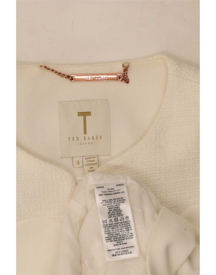 Damska marynarka Ted Baker, rozmiar 3, średni biały poliester