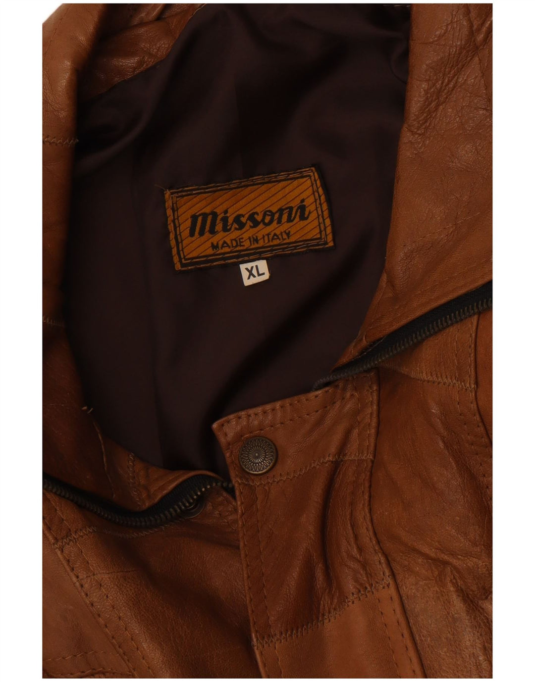 Męska kurtka skórzana Missoni UK 42 XL brązowa