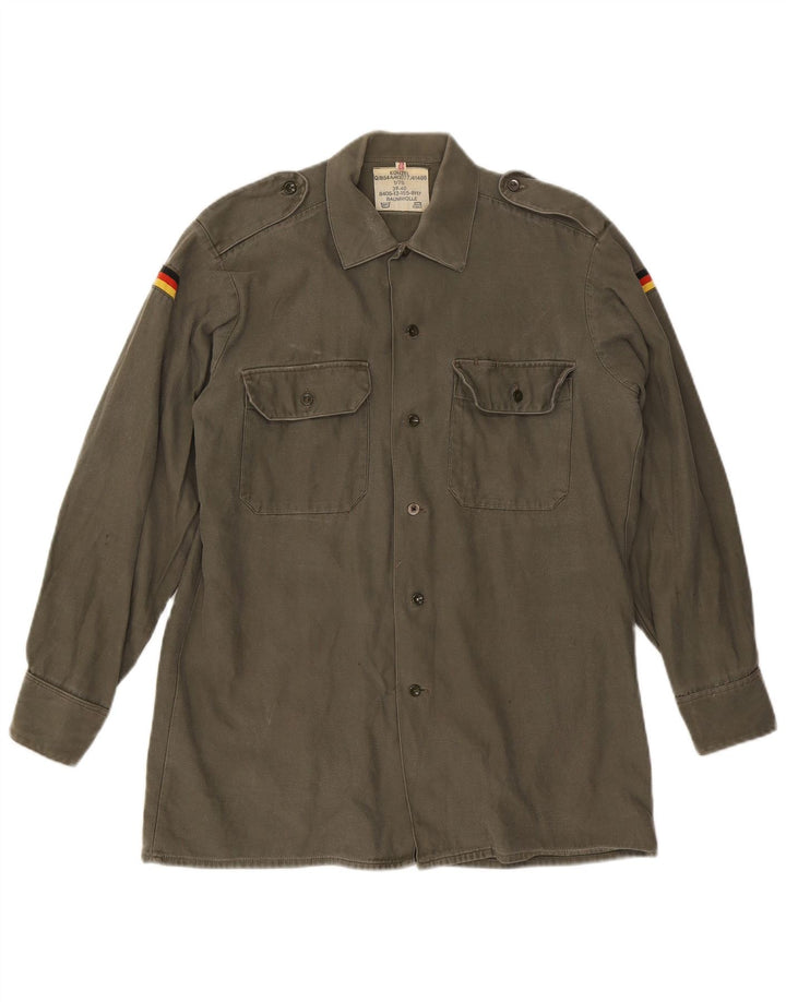 Męska koszula wojskowa w stylu vintage, rozmiar 39/40, średni khaki