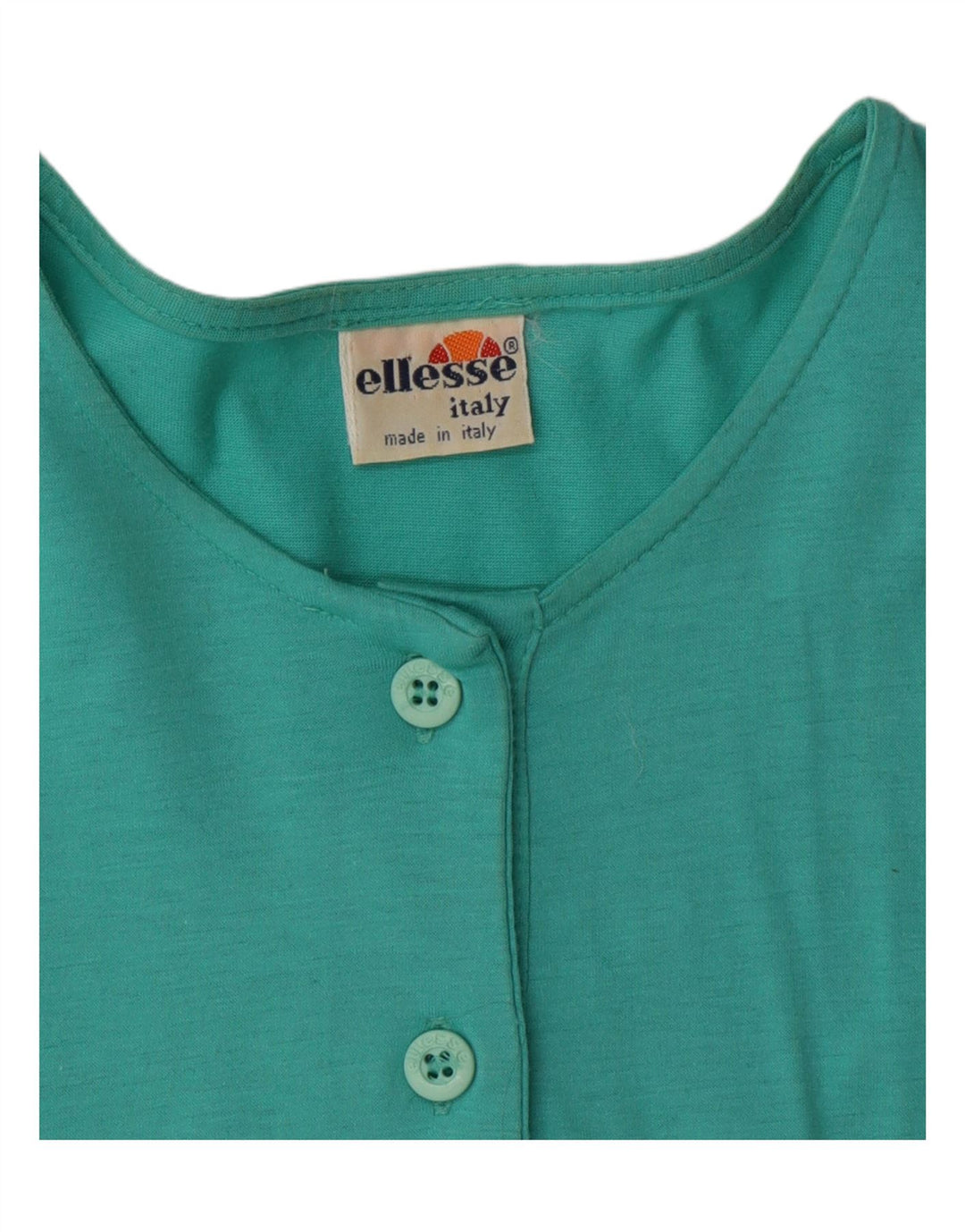 ELLESSE Womens T-Shirt Top UK 12 Medium Turquoise Cotton Vintage Ellesse and Second-Hand Ellesse from Messina Hembry 