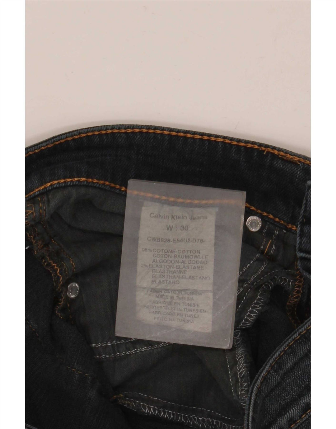 Damskie jeansy Calvin Klein Straight W30 L26 Granatowe, bawełniane