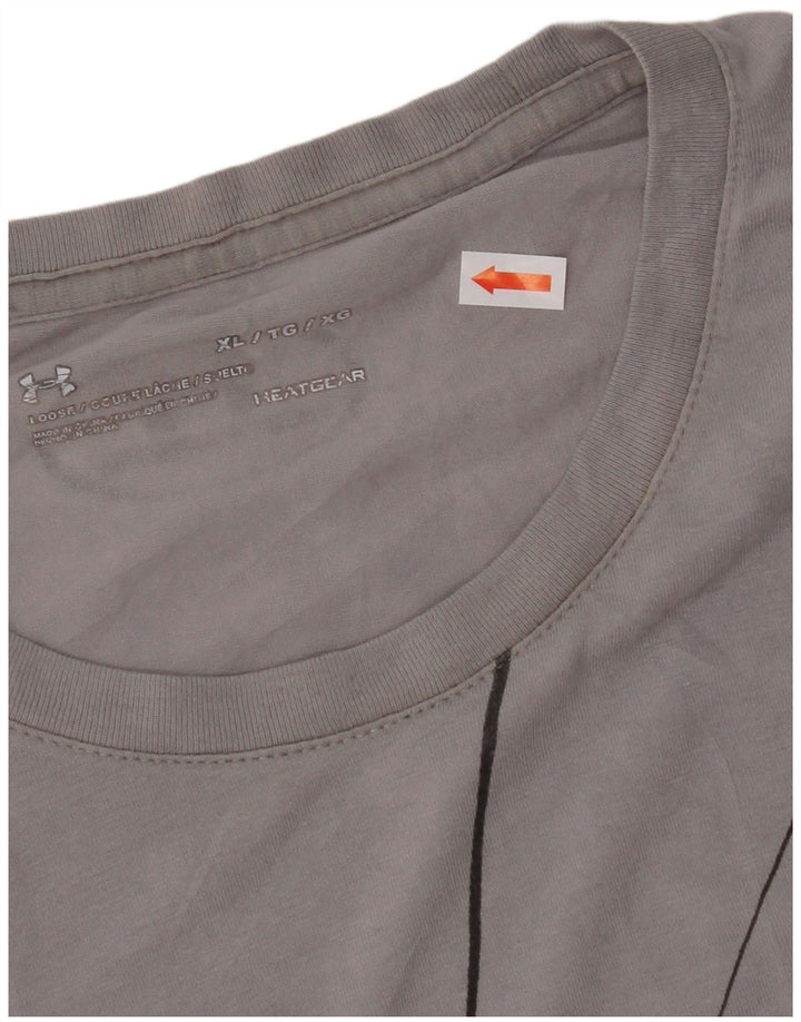 Męski t-shirt z grafiką UNDER ARMOUR Heat Gear, XL, szary