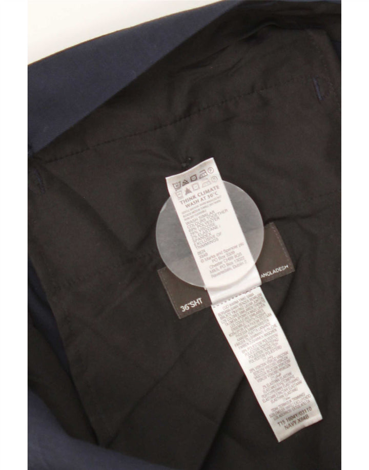 Damskie spodnie garniturowe Marks & Spencer o regularnym kroju W36 L29 Granatowe