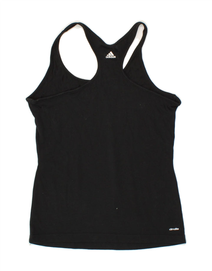ADIDAS Womens Graphic Vest Top UK 8/10 Small Black Vintage Adidas and Second-Hand Adidas from Messina Hembry 