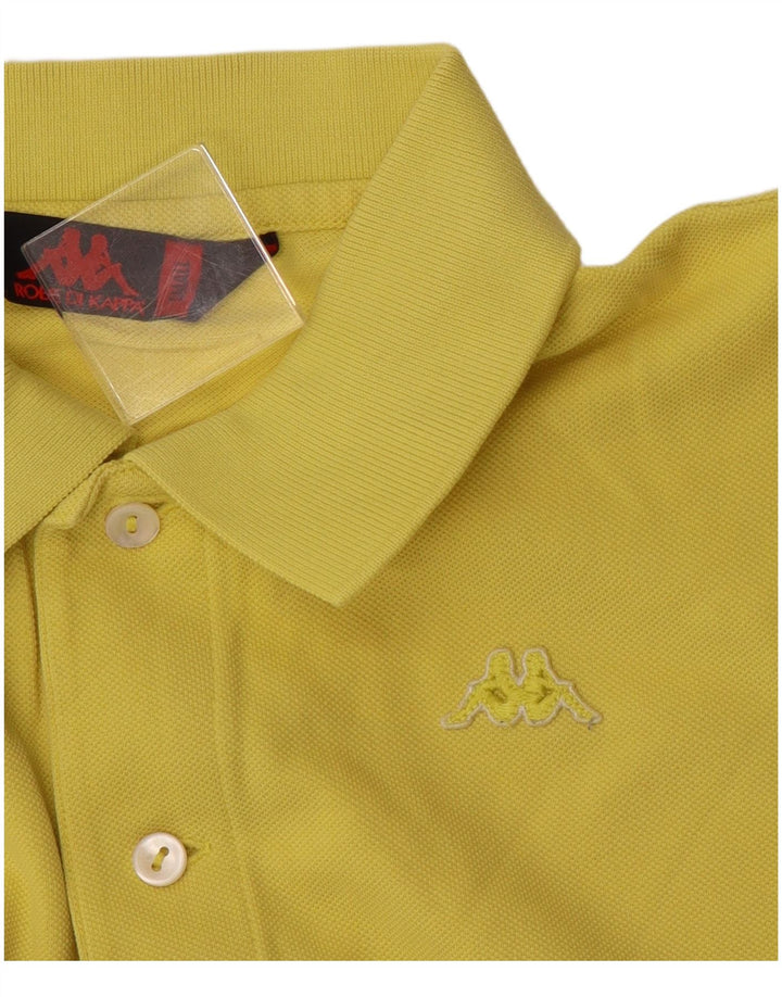 Męska koszulka polo Kappa, mała, żółta, bawełniana
