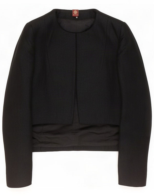 Dondup Womens Open Blazer Jacket IT 42 Medium Black Virgin Wool