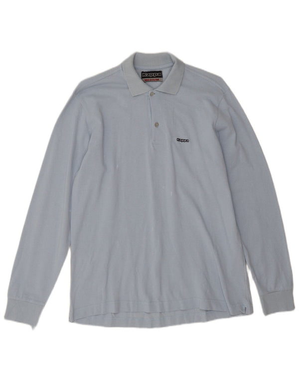 Męska koszulka polo Kappa z długim rękawem, średnia niebieska bawełna