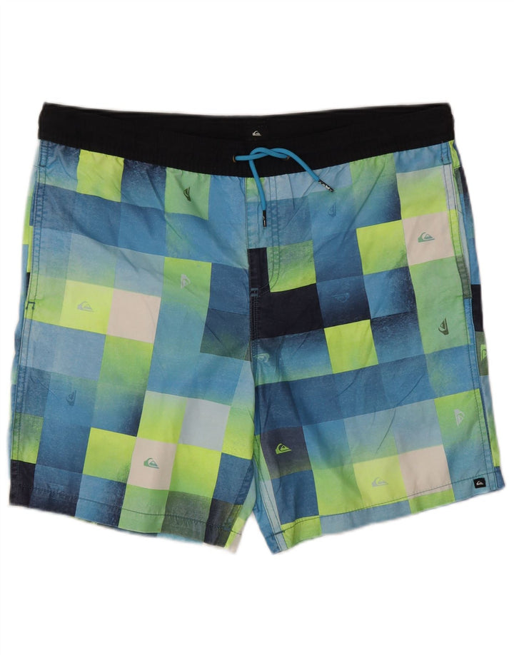 Męskie spodenki kąpielowe Quiksilver, duży niebieski geometryczny poliester