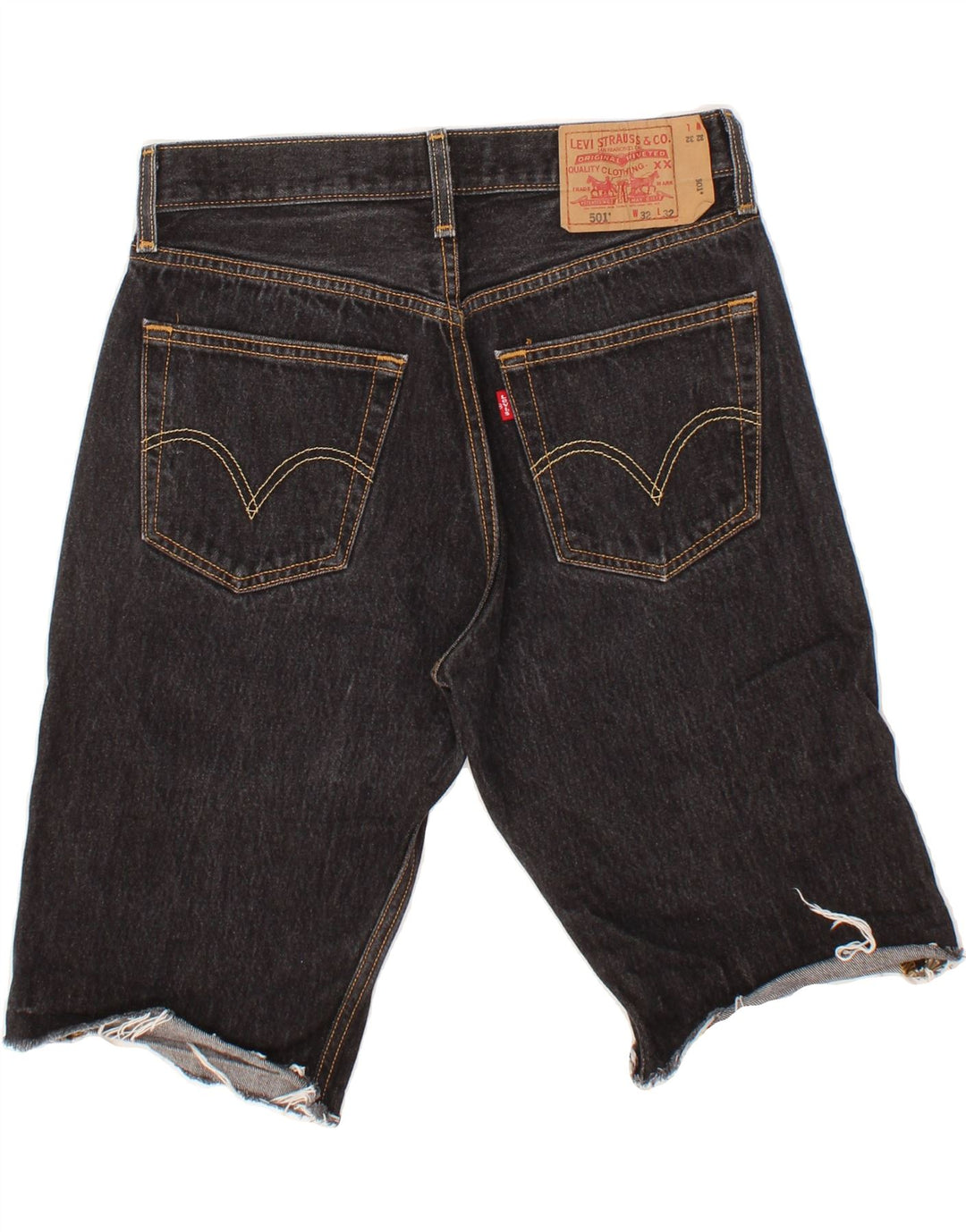 Męskie spodenki jeansowe LEVI'S 501 W32, średnia czarna bawełna