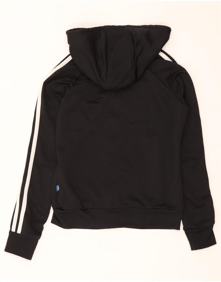 Damska bluza z kapturem i zamkiem błyskawicznym Adidas UK 8 Mały czarny poliester