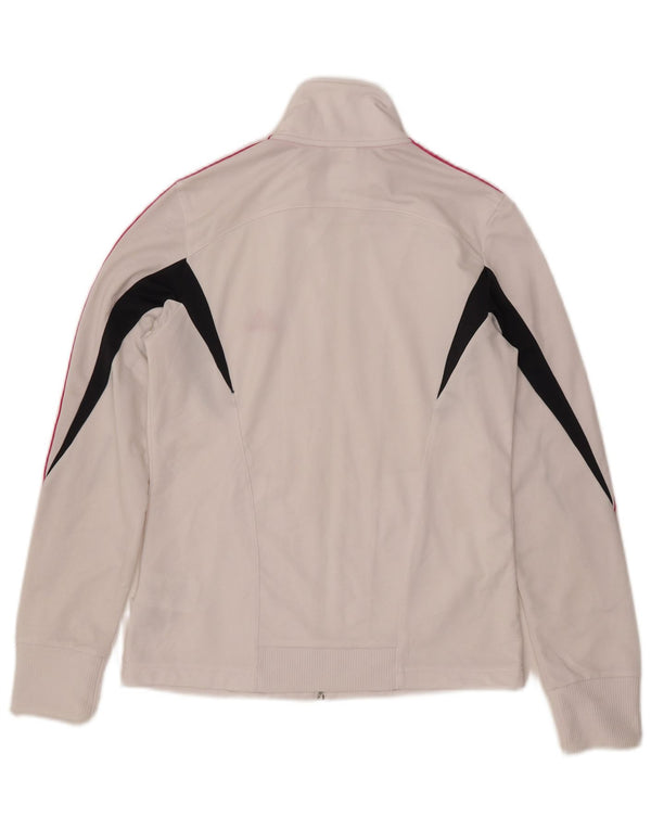ADIDAS Womens Tracksuit Top Jacket UK 12 Medium White Colourblock