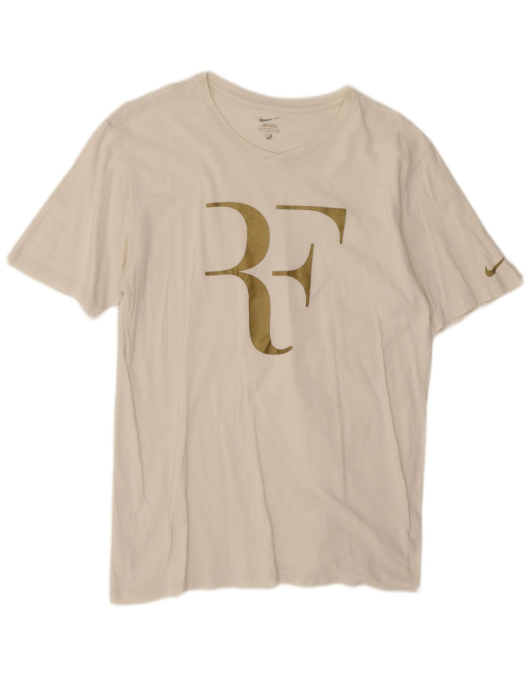 Męska koszulka z grafiką Nike Roger Federer, średnia, biała bawełna
