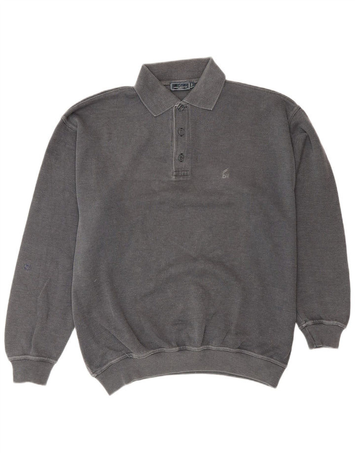 Męski sweter polo Daniel Hechter IT 50, średnioszary, bawełniany