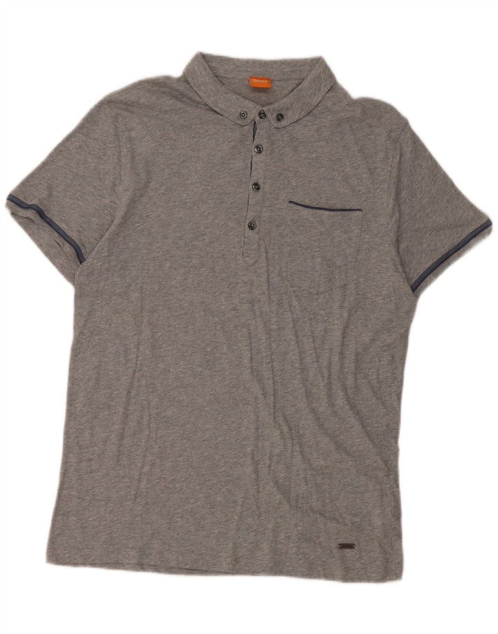 Męska koszulka polo Hugo Boss, duża, szara, bawełniana
