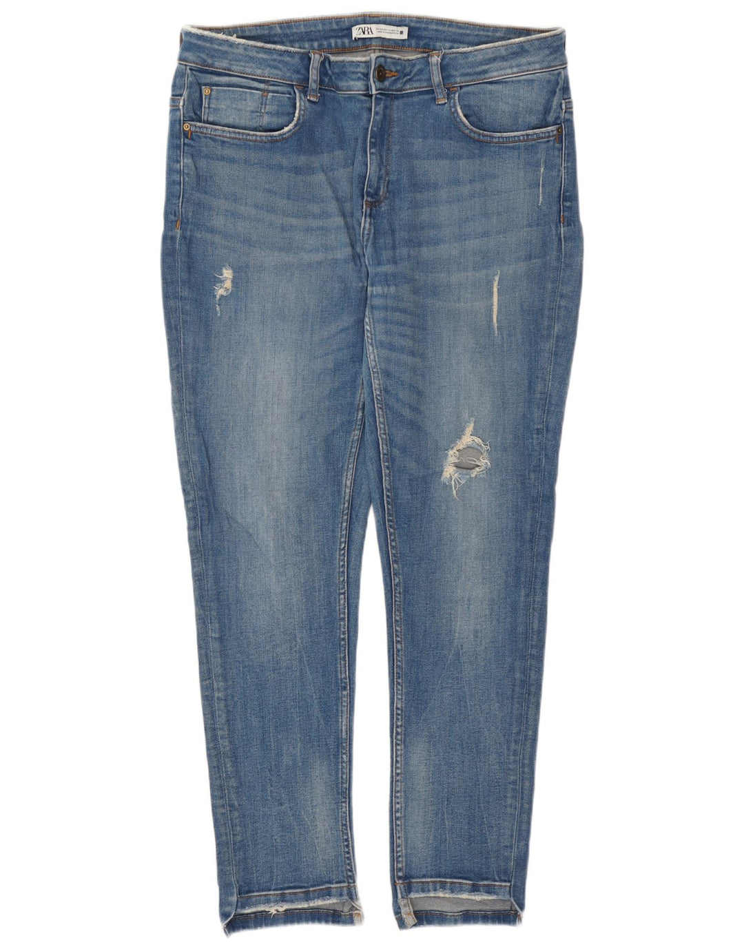 Damskie jeansy Zara w trudnej sytuacji, EU 44 XL W34 L27 Niebieskie